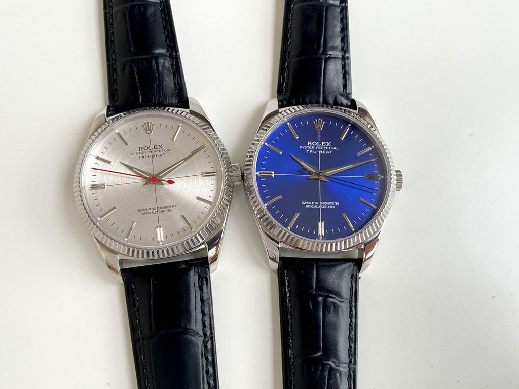CLASSIC 41MM STEEL CASE LEATHER STRAP WATCH