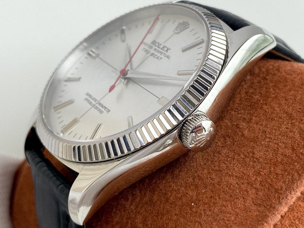 CLASSIC 41MM STEEL CASE LEATHER STRAP WATCH