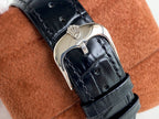 CLASSIC 41MM STEEL CASE LEATHER STRAP WATCH