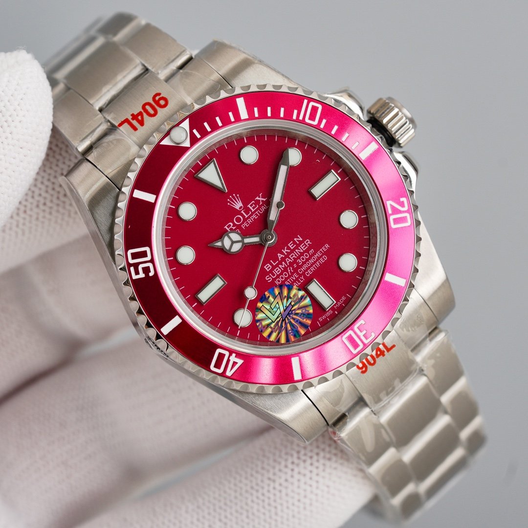 CLASSIC 40MM CUSTOM DARK PINK BEZEL WATCH