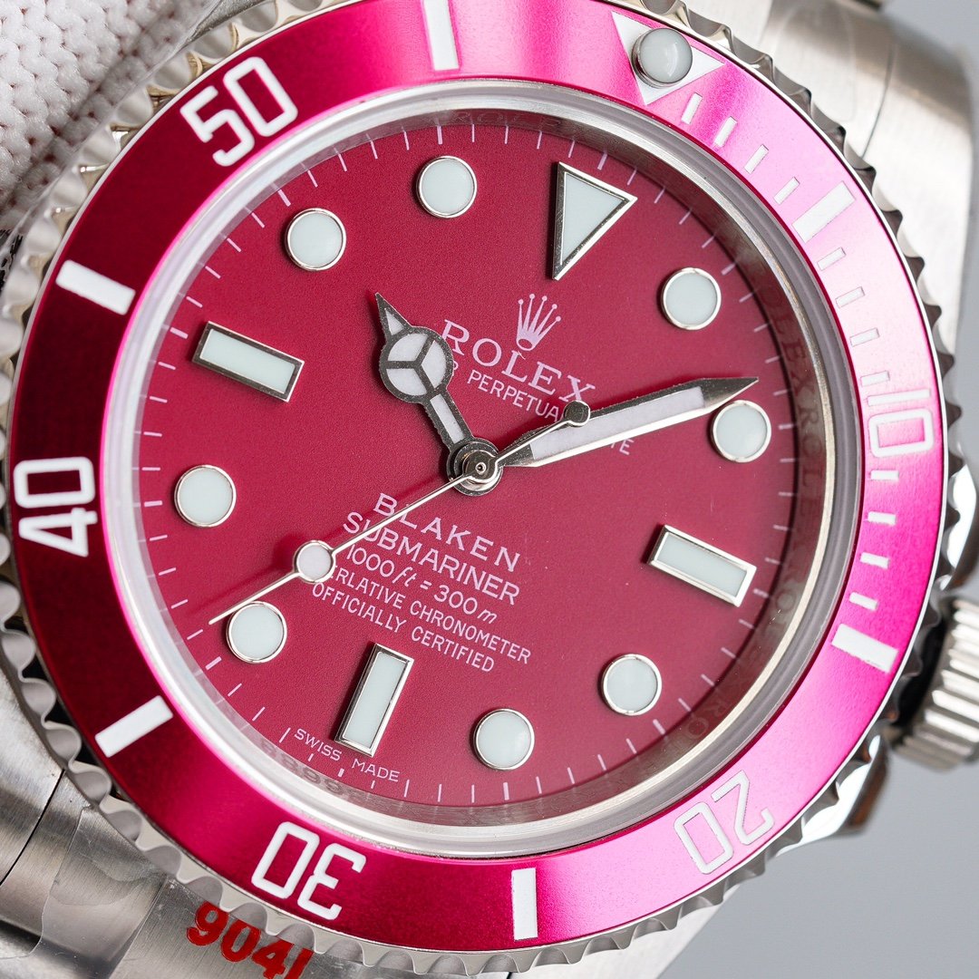 CLASSIC 40MM CUSTOM DARK PINK BEZEL WATCH