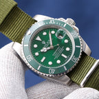 CLASSIC 40MM GREEN DIAL GREEN BEZEL TEXTILE STRAP DIVE WATCH