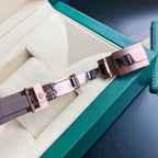 CLASSIC ROSE GOLD-TONE CASE BROWN DIAL RUBBER STRAP WATCH