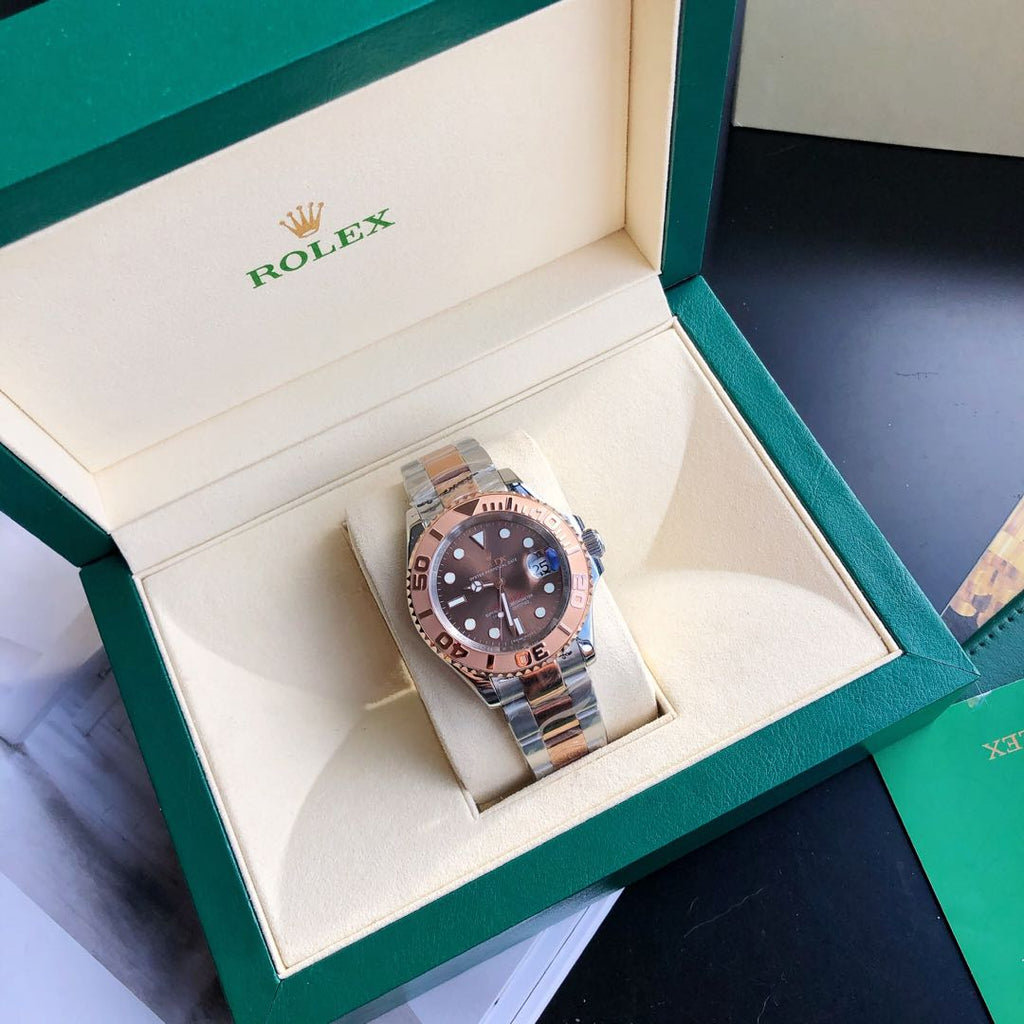 CLASSIC ROSE GOLD-TONE CASE BROWN DIAL WATCH