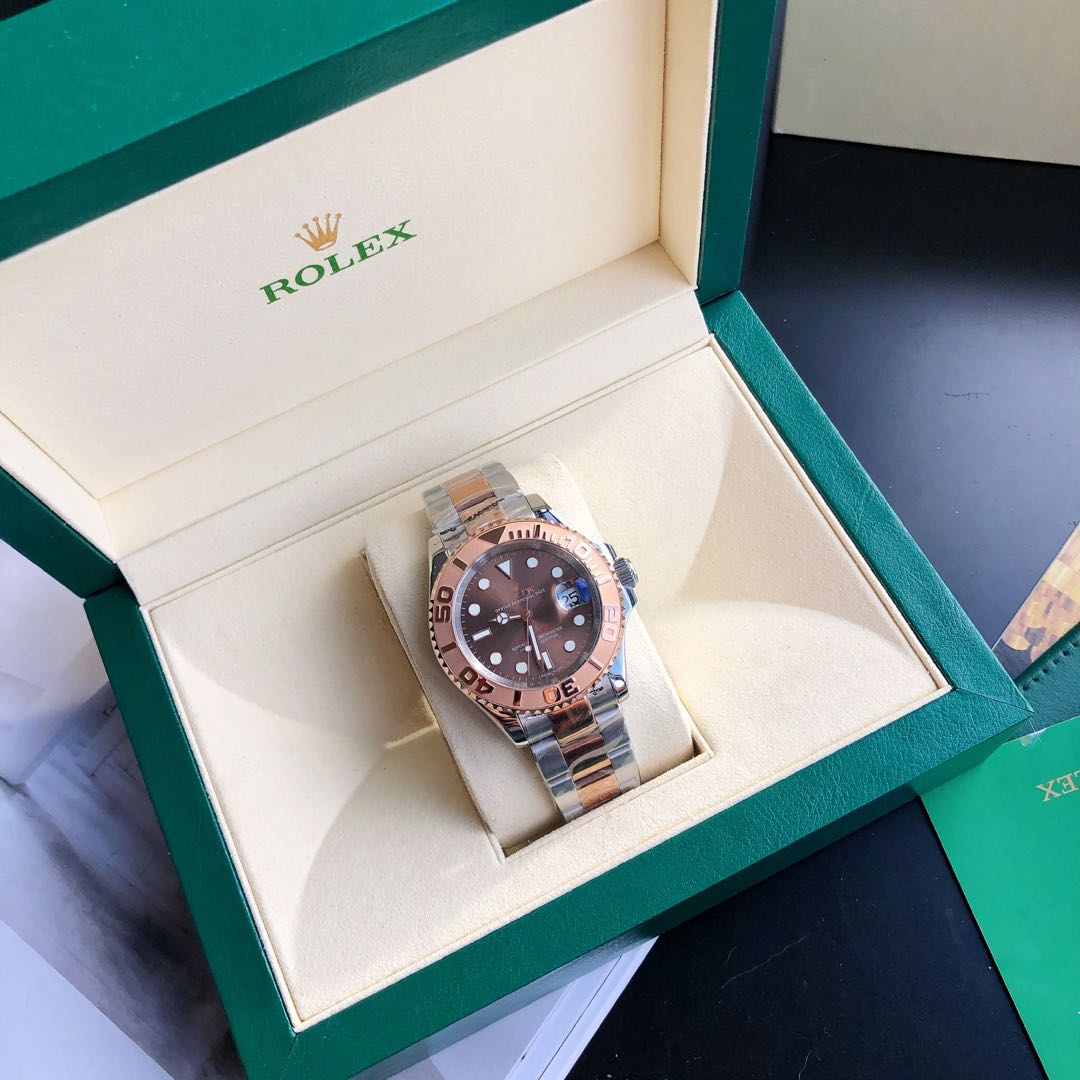 CLASSIC ROSE GOLD-TONE CASE BROWN DIAL WATCH