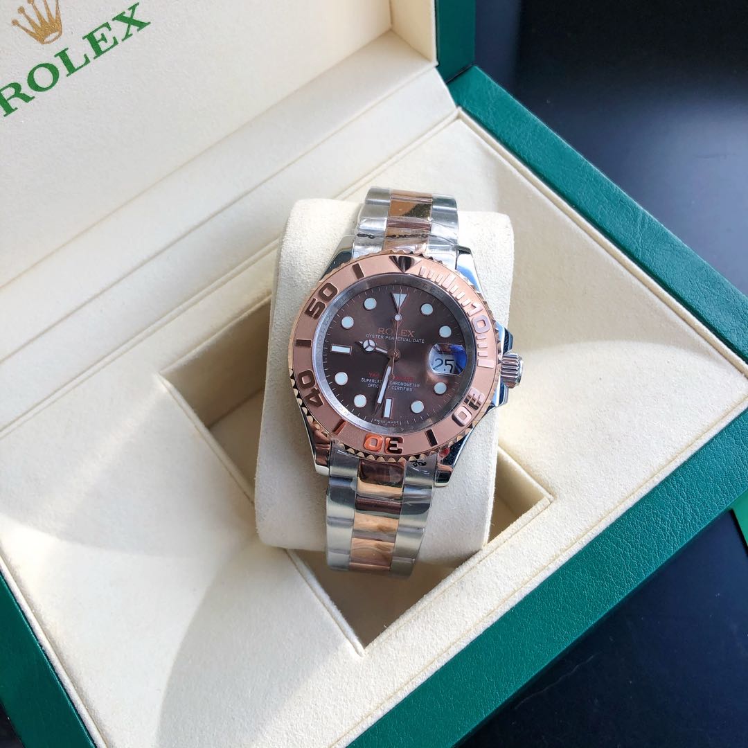 CLASSIC ROSE GOLD-TONE CASE BROWN DIAL WATCH