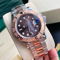 CLASSIC ROSE GOLD-TONE CASE BROWN DIAL WATCH