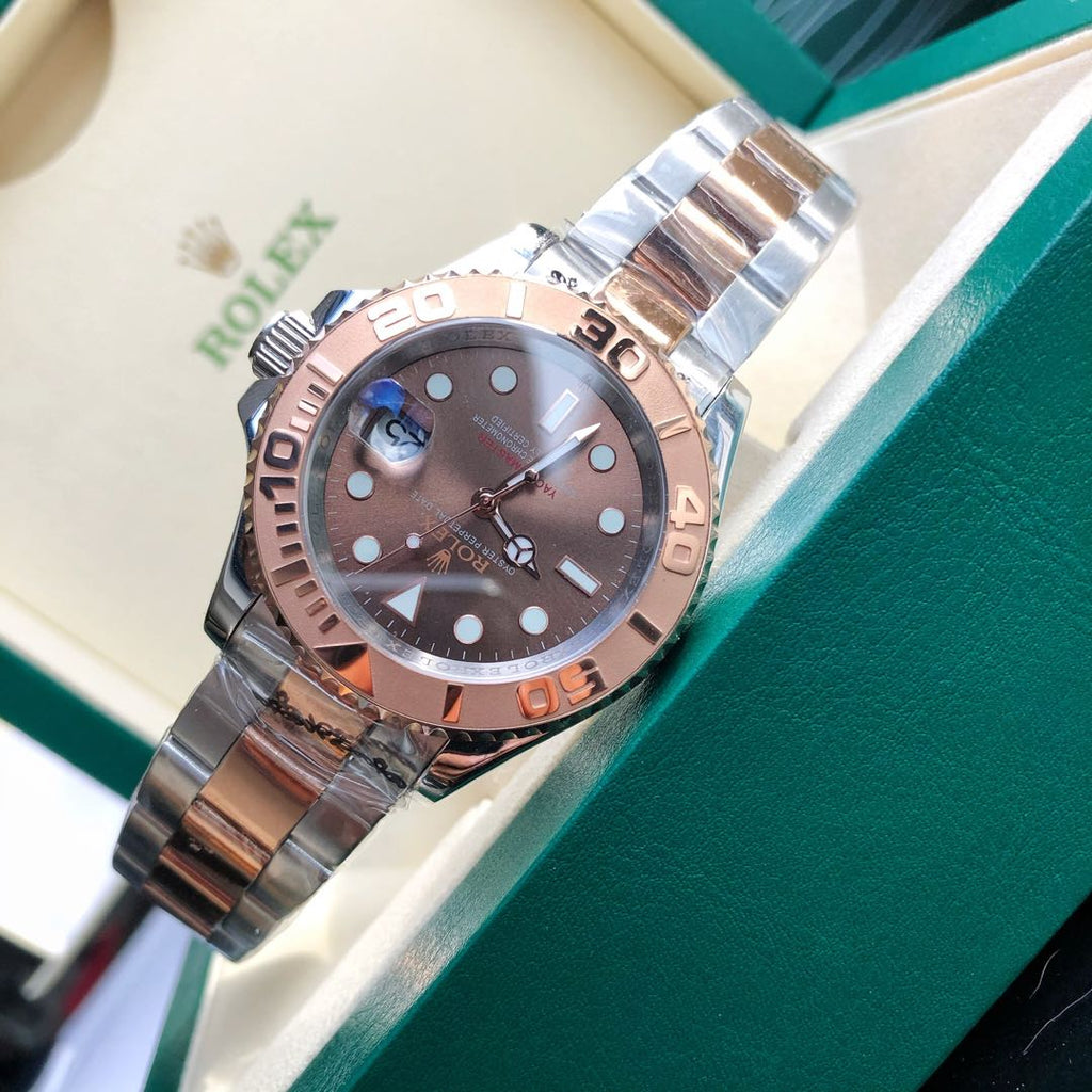 CLASSIC ROSE GOLD-TONE CASE BROWN DIAL WATCH