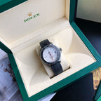 CLASSIC BLACK BEZEL WHITE DIAL WATCH