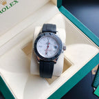 CLASSIC BLACK BEZEL WHITE DIAL WATCH