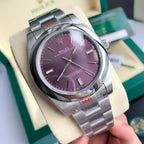 CLASSIC 41MM STAINLESS STEEL PURPLE DIAL WATCH