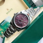CLASSIC 41MM STAINLESS STEEL PURPLE DIAL WATCH