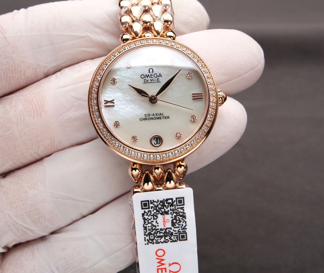VARELLO CLASSIC PRESTIGE 32MM ROSE GOLD DIAMOND BEZEL MOP DIAL