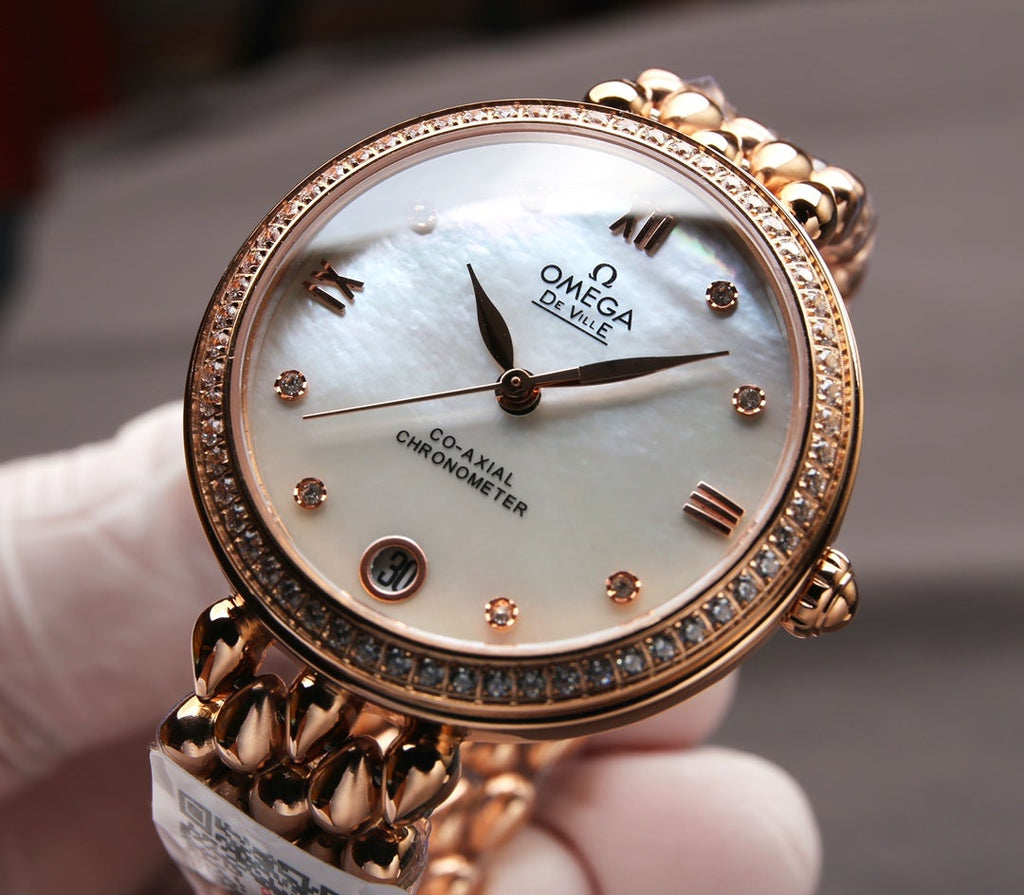 VARELLO CLASSIC PRESTIGE 32MM ROSE GOLD DIAMOND BEZEL MOP DIAL