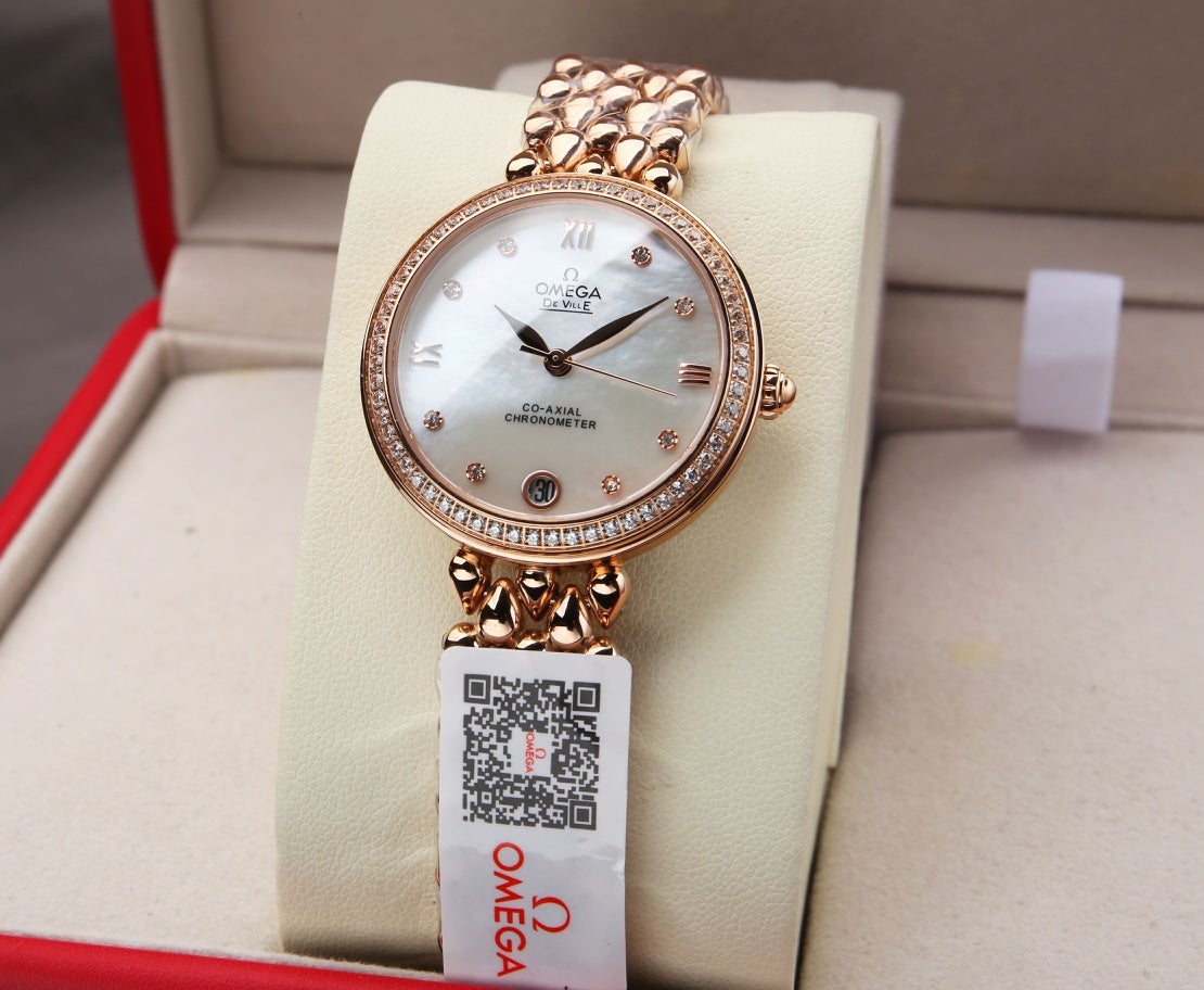 VARELLO CLASSIC PRESTIGE 32MM ROSE GOLD DIAMOND BEZEL MOP DIAL
