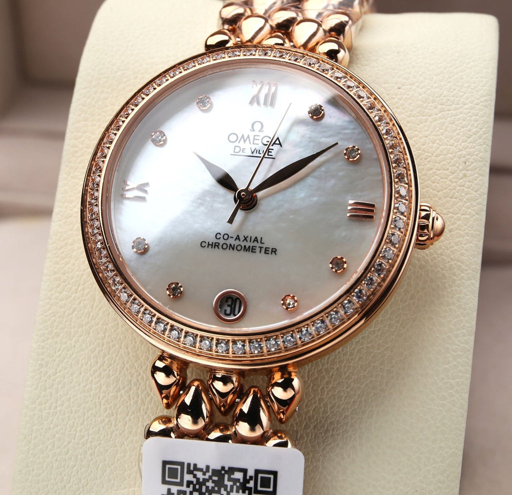 VARELLO CLASSIC PRESTIGE 32MM ROSE GOLD DIAMOND BEZEL MOP DIAL