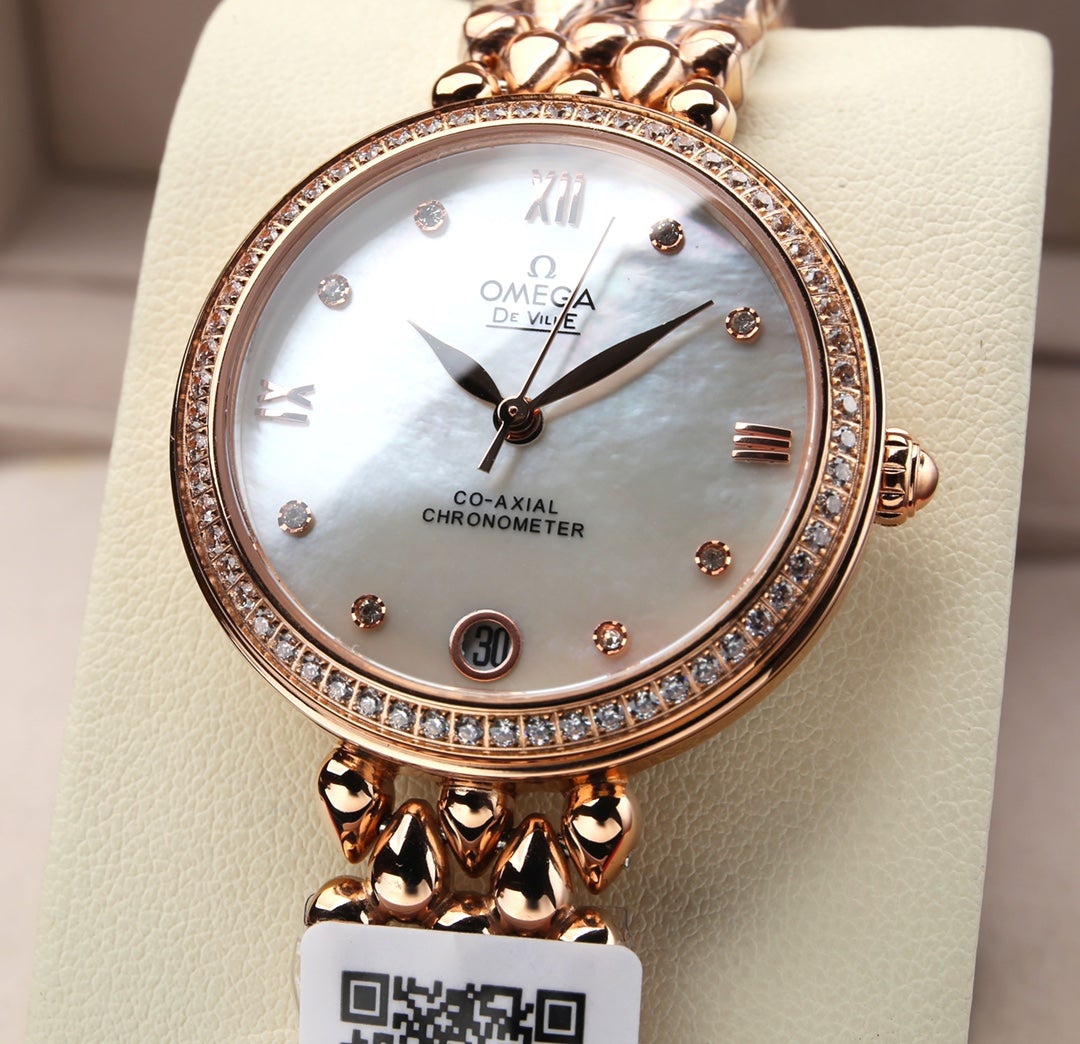 VARELLO CLASSIC PRESTIGE 32MM ROSE GOLD DIAMOND BEZEL MOP DIAL