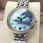 VARELLO CLASSIC PRESTIGE 32MM STEEL DIAMOND BEZEL BLUE MOP DIAL