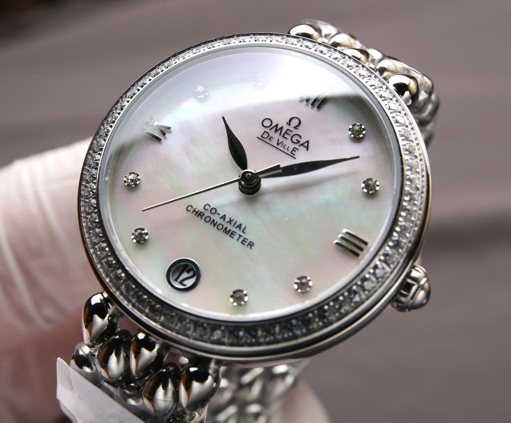 VARELLO CLASSIC PRESTIGE 32MM STEEL DIAMOND BEZEL MOP DIAL