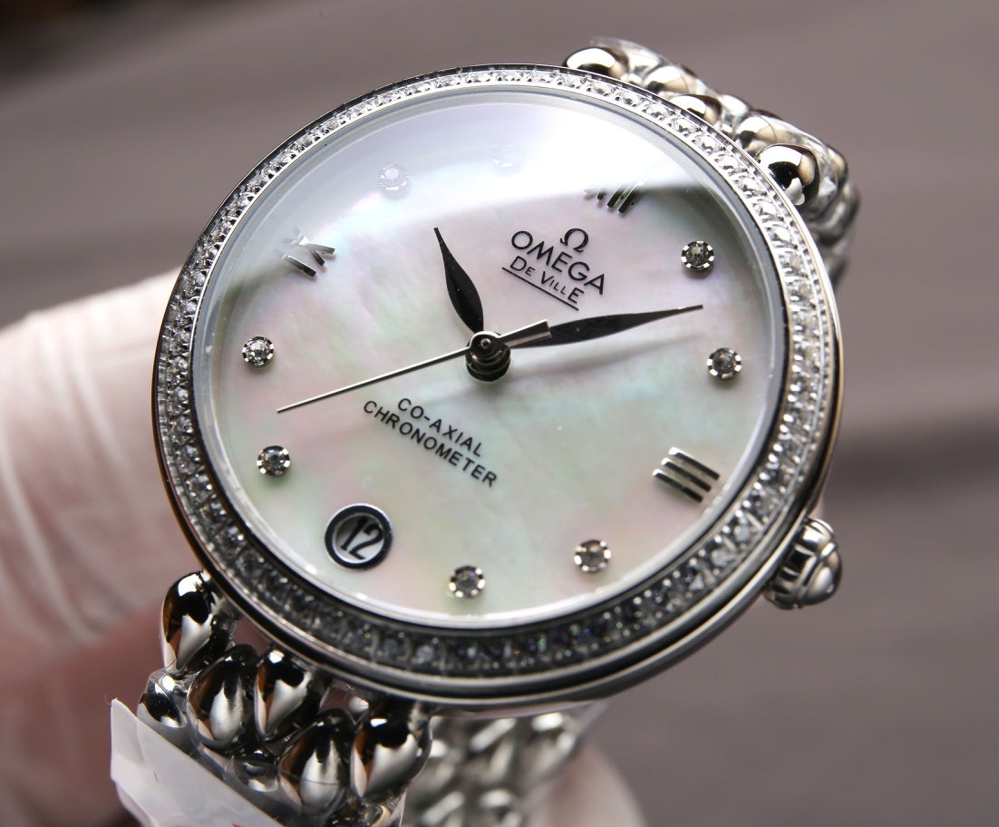 VARELLO CLASSIC PRESTIGE 32MM STEEL DIAMOND BEZEL MOP DIAL