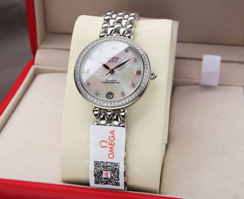VARELLO CLASSIC PRESTIGE 32MM STEEL DIAMOND BEZEL MOP DIAL
