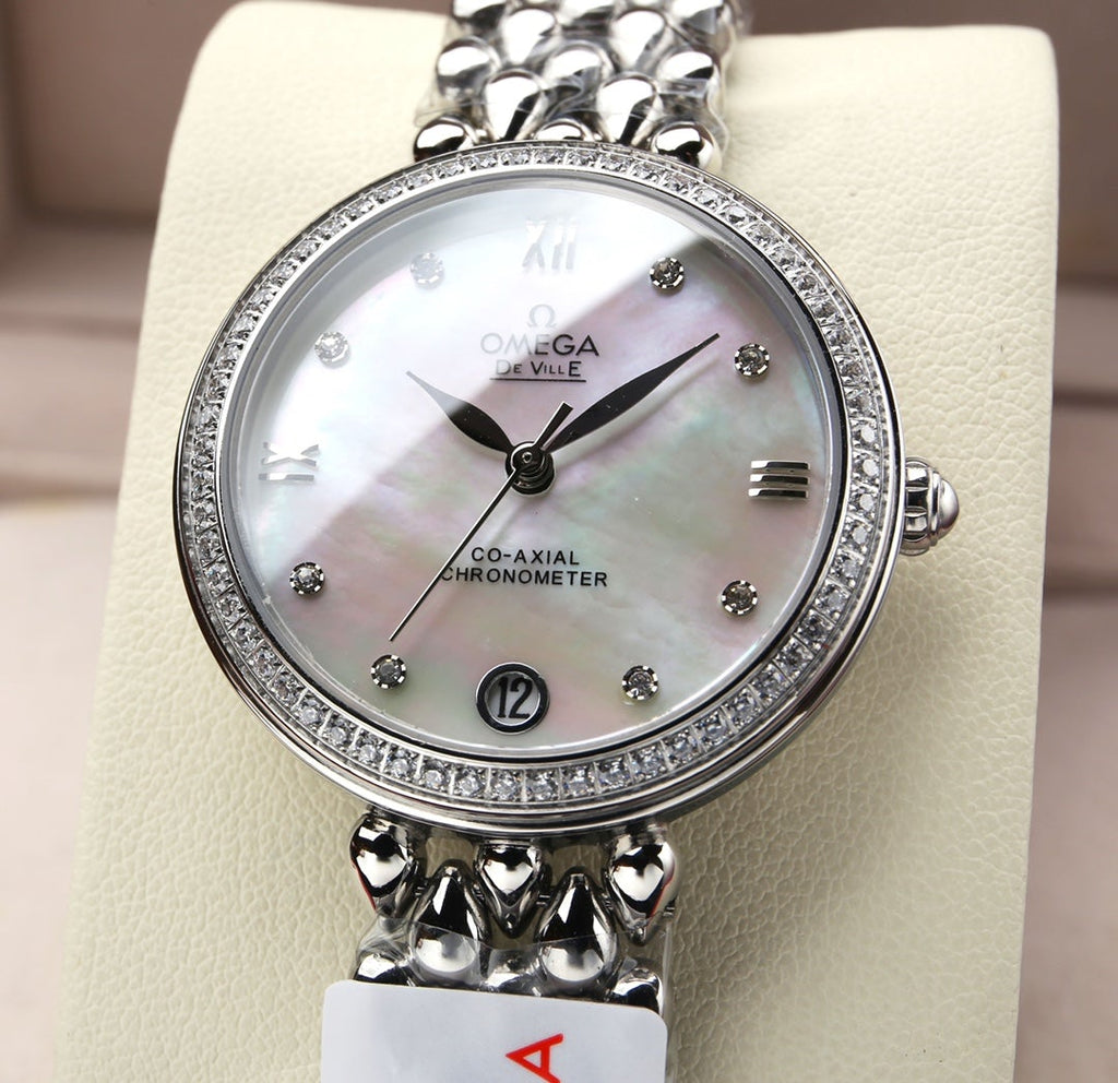 VARELLO CLASSIC PRESTIGE 32MM STEEL DIAMOND BEZEL MOP DIAL