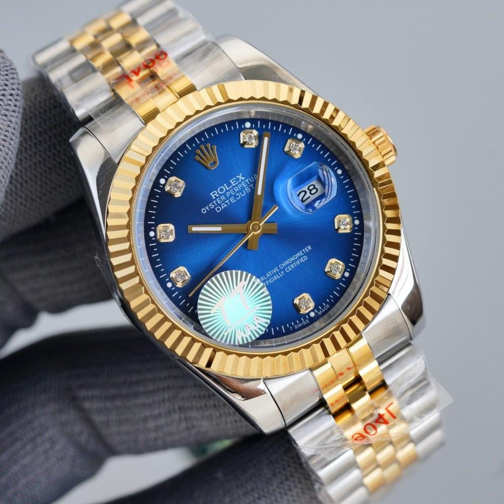 CLASSIC 41MM TWO TONE BLUE DIAL DIAMOND NUMERALS