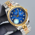 CLASSIC 41MM TWO TONE BLUE DIAL DIAMOND NUMERALS