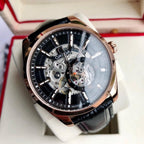 VARELLO CLASSIC SKELETON DIAL ROSE GOLD CASE LEATHER