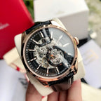 VARELLO CLASSIC SKELETON DIAL ROSE GOLD CASE LEATHER