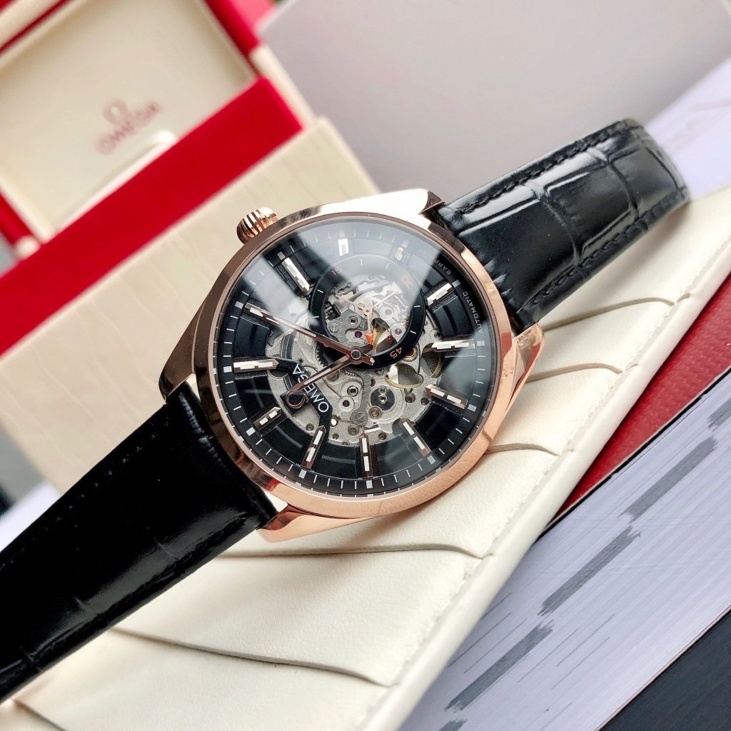 VARELLO CLASSIC SKELETON DIAL ROSE GOLD CASE LEATHER