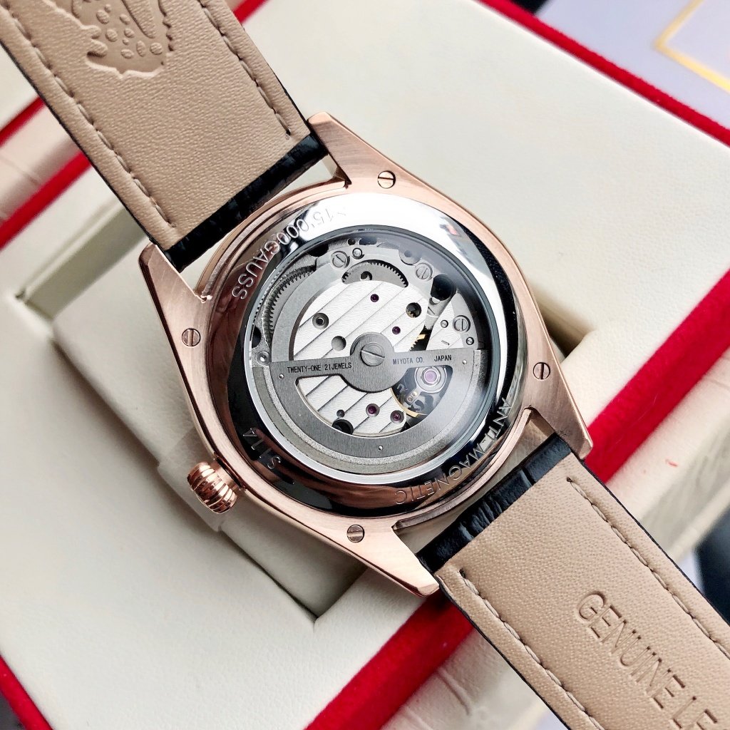 VARELLO CLASSIC SKELETON DIAL ROSE GOLD CASE LEATHER