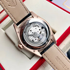 VARELLO CLASSIC SKELETON DIAL ROSE GOLD CASE LEATHER