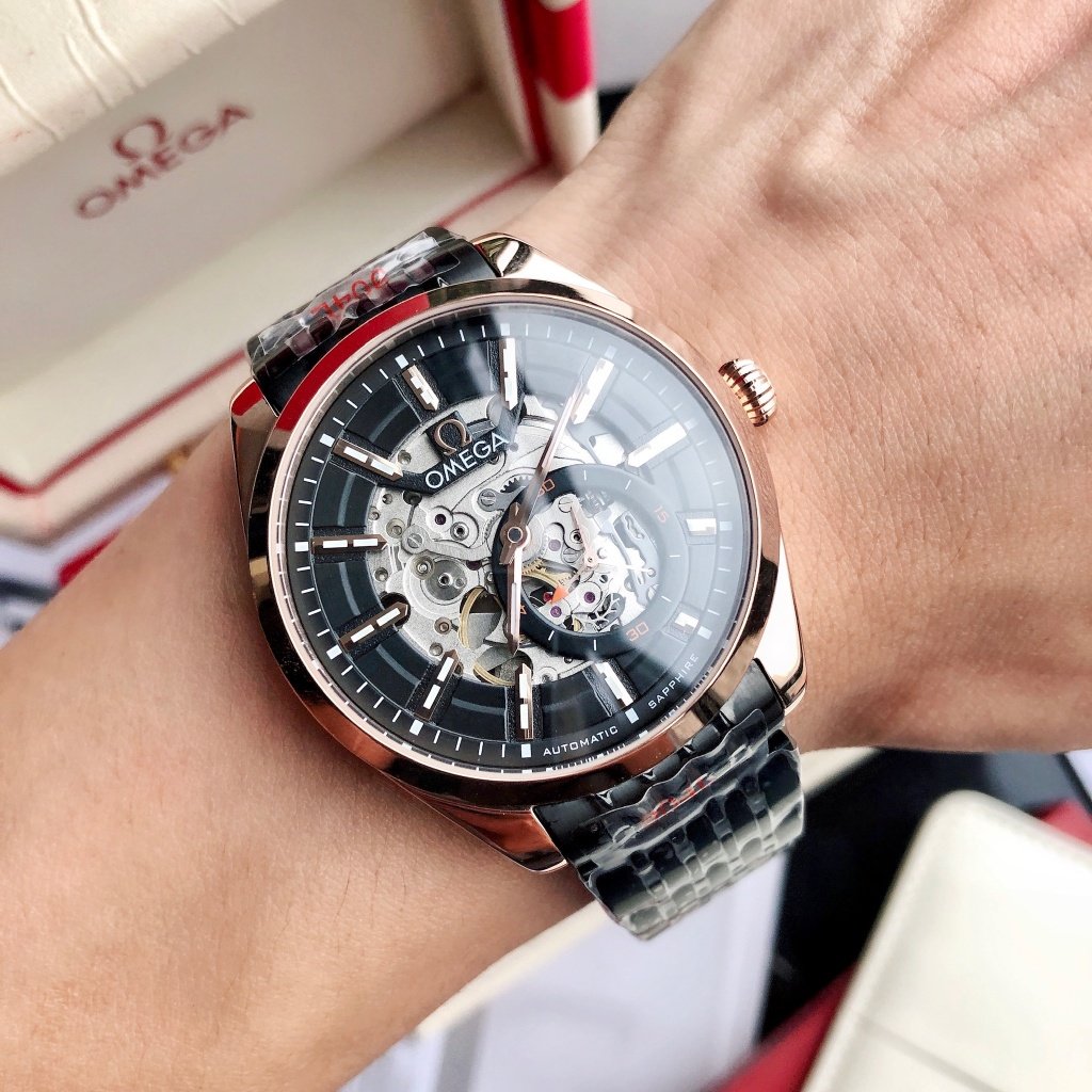 VARELLO CLASSIC SKELETON DIAL ROSE GOLD CASE