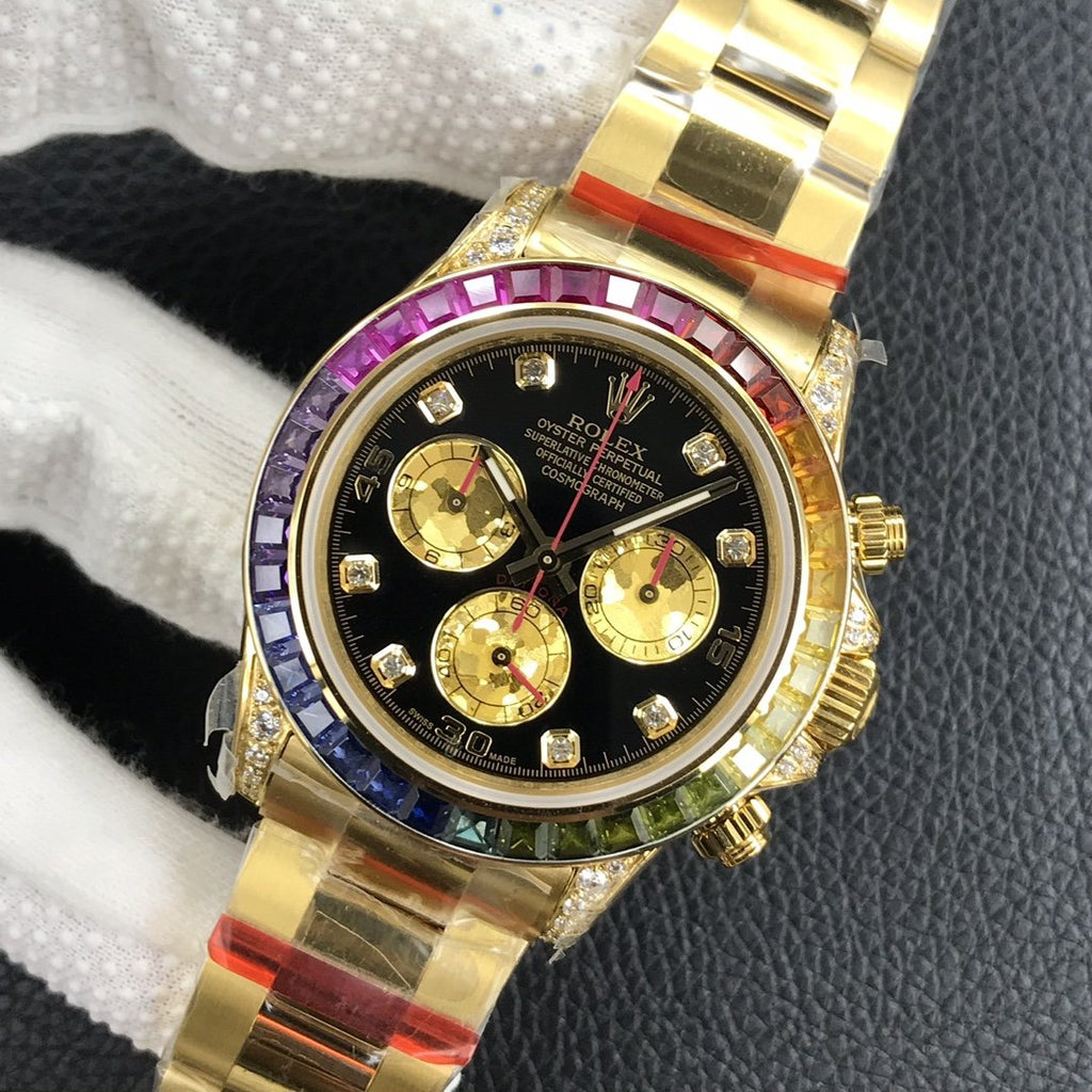 CLASSIC GOLD-TONE CUSTOM RAINBOW-STYLE WATCH