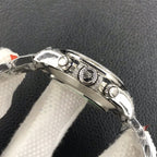 CLASSIC WHITE GOLD-TONE CUSTOM RAINBOW-STYLE CHRONOGRAPH WATCH