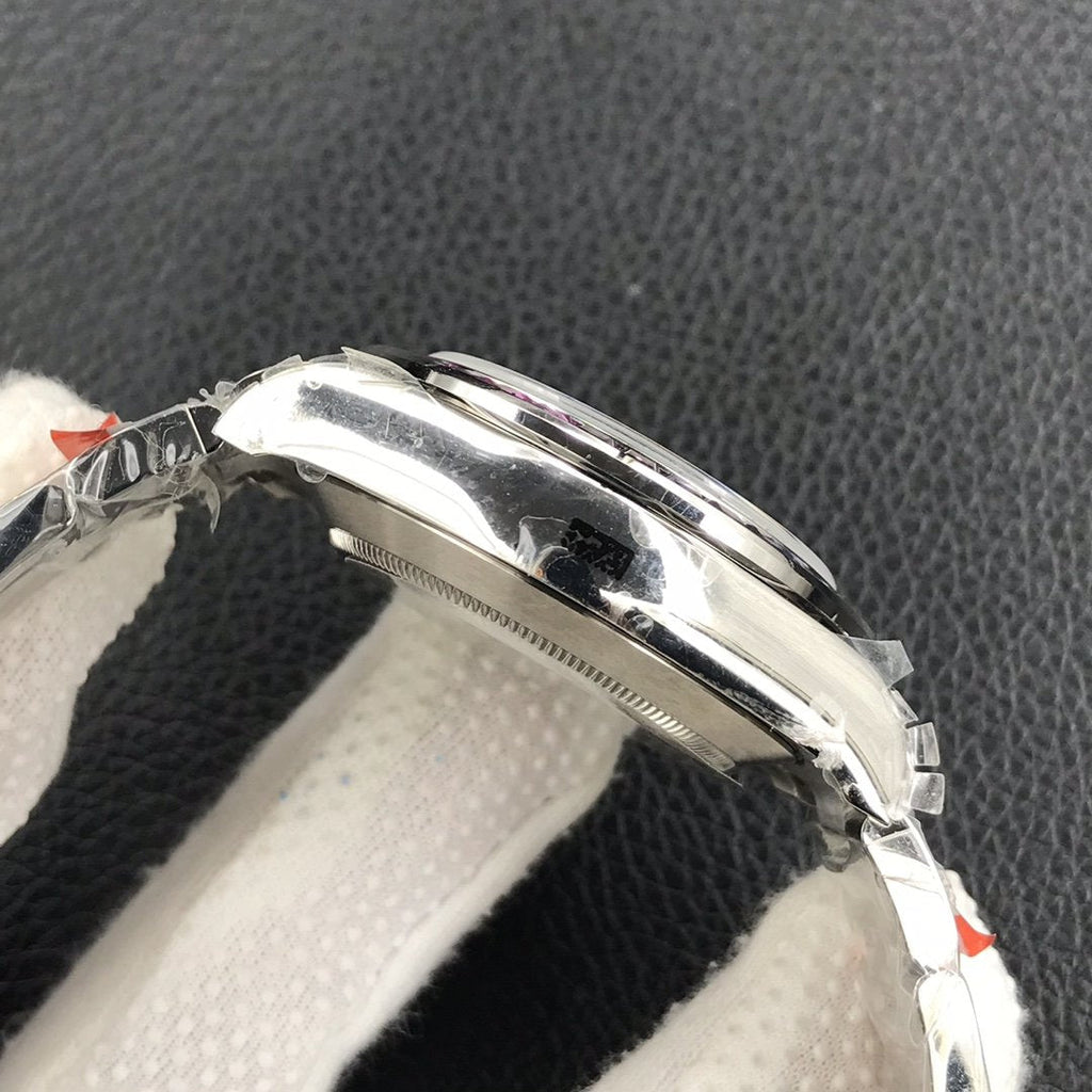 CLASSIC WHITE GOLD-TONE CUSTOM RAINBOW-STYLE CHRONOGRAPH WATCH
