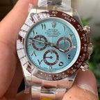 CLASSIC CUSTOM ICE BLUE CERAMIC ARABIC NUMERAL CHRONOGRAPH WATCH