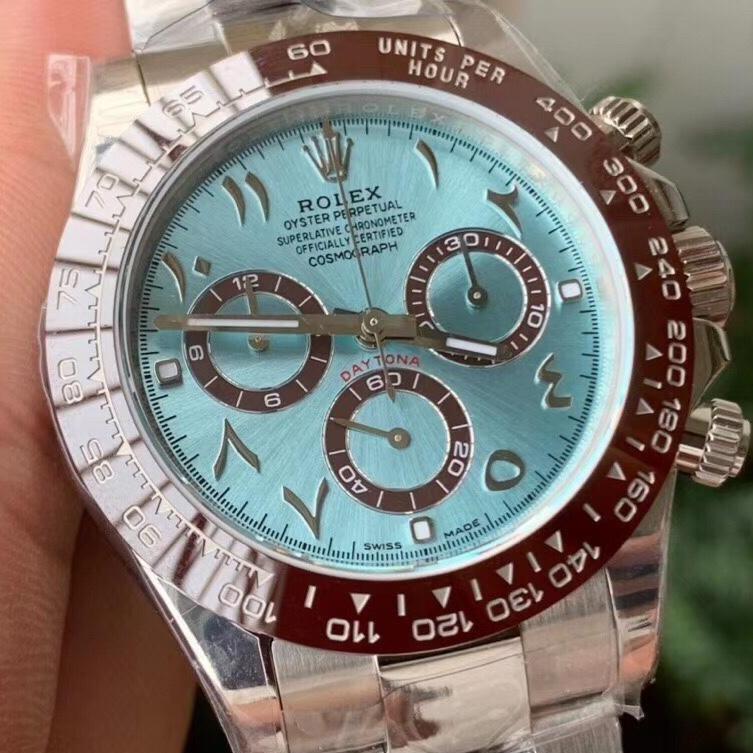 CLASSIC CUSTOM ICE BLUE CERAMIC ARABIC NUMERAL CHRONOGRAPH WATCH