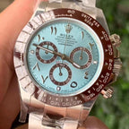 CLASSIC CUSTOM ICE BLUE CERAMIC ARABIC NUMERAL CHRONOGRAPH WATCH