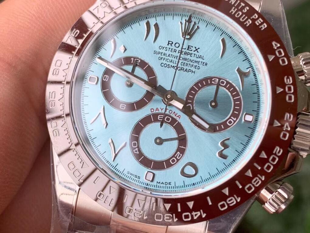 CLASSIC CUSTOM ICE BLUE CERAMIC ARABIC NUMERAL CHRONOGRAPH WATCH