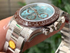 CLASSIC CUSTOM ICE BLUE CERAMIC ARABIC NUMERAL CHRONOGRAPH WATCH