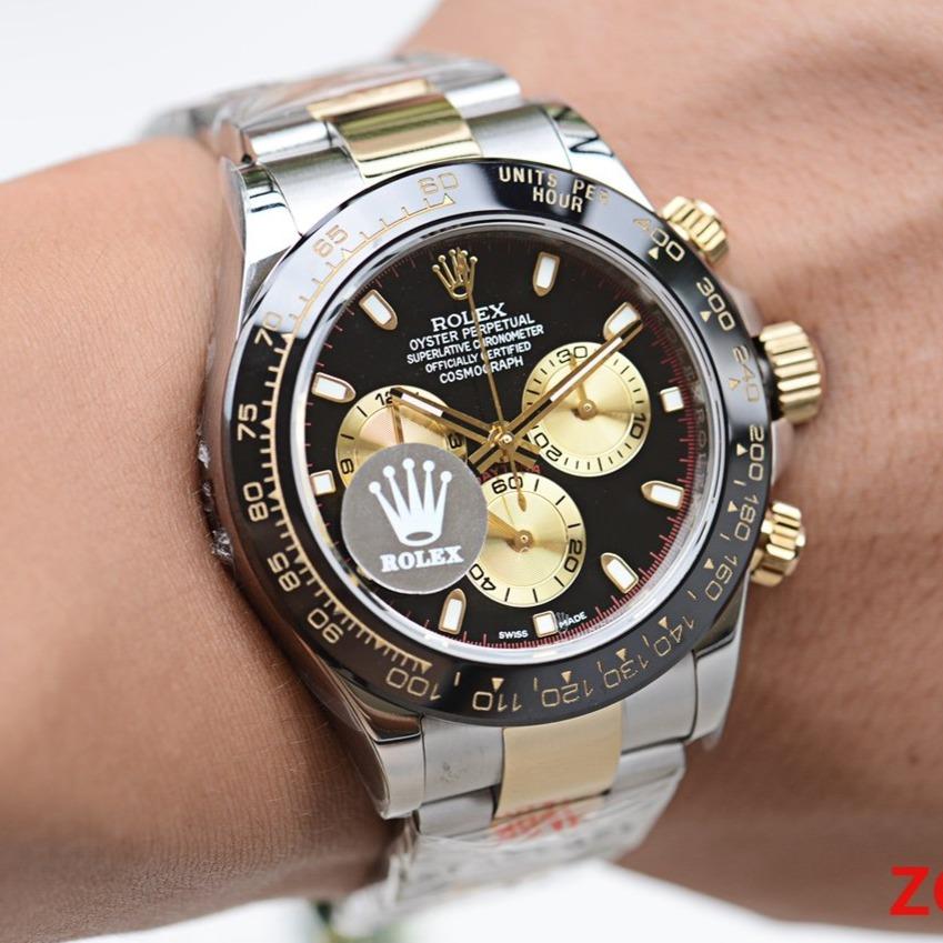 CLASSIC TWO-TONE BLACK CERAMIC BEZEL CHRONOGRAPH WATCH