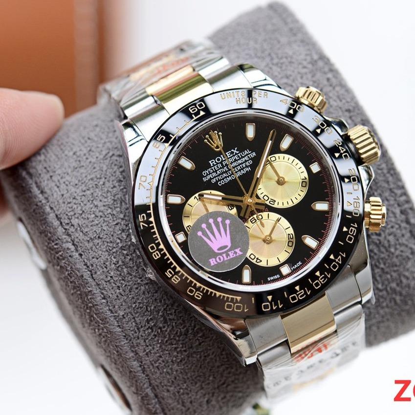 CLASSIC TWO-TONE BLACK CERAMIC BEZEL CHRONOGRAPH WATCH