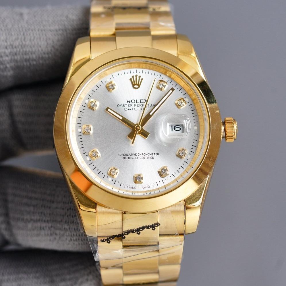 CLASSIC 41MM GOLD-TONE CASE SMOOTH BEZEL DIAMOND NUMERAL WATCH