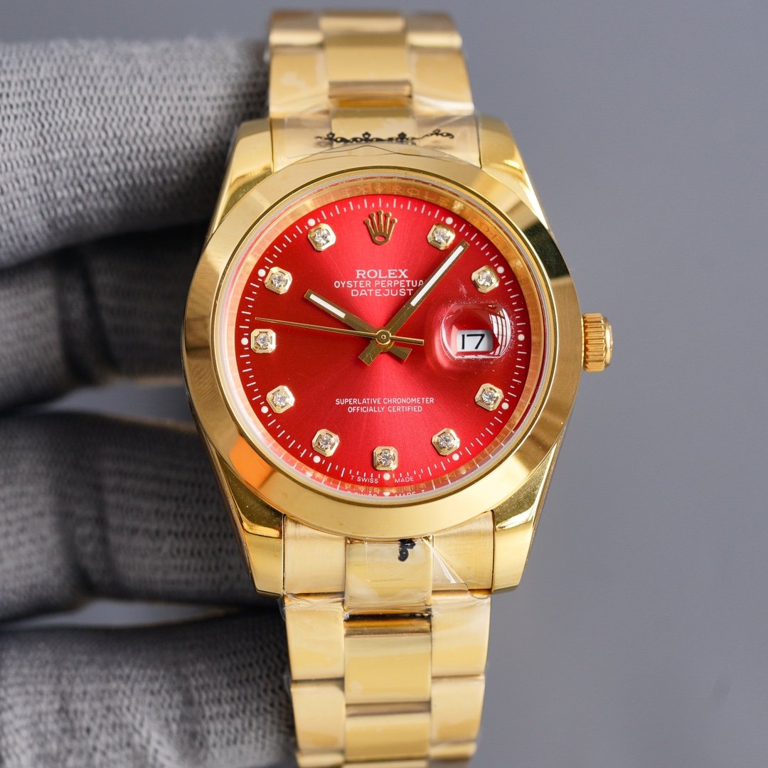 CLASSIC 41MM GOLD-TONE CASE SMOOTH BEZEL DIAMOND NUMERAL WATCH