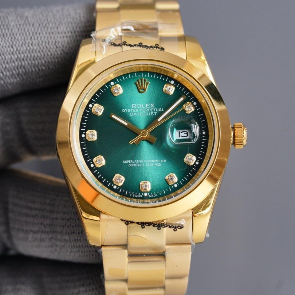 CLASSIC 41MM GOLD-TONE CASE SMOOTH BEZEL DIAMOND NUMERAL WATCH