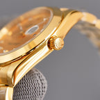 CLASSIC 41MM GOLD-TONE CASE SMOOTH BEZEL DIAMOND NUMERAL WATCH