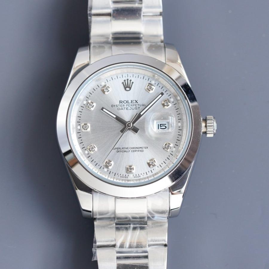 CLASSIC 41MM STAINLESS STEEL SMOOTH BEZEL DIAMOND NUMERAL WATCH