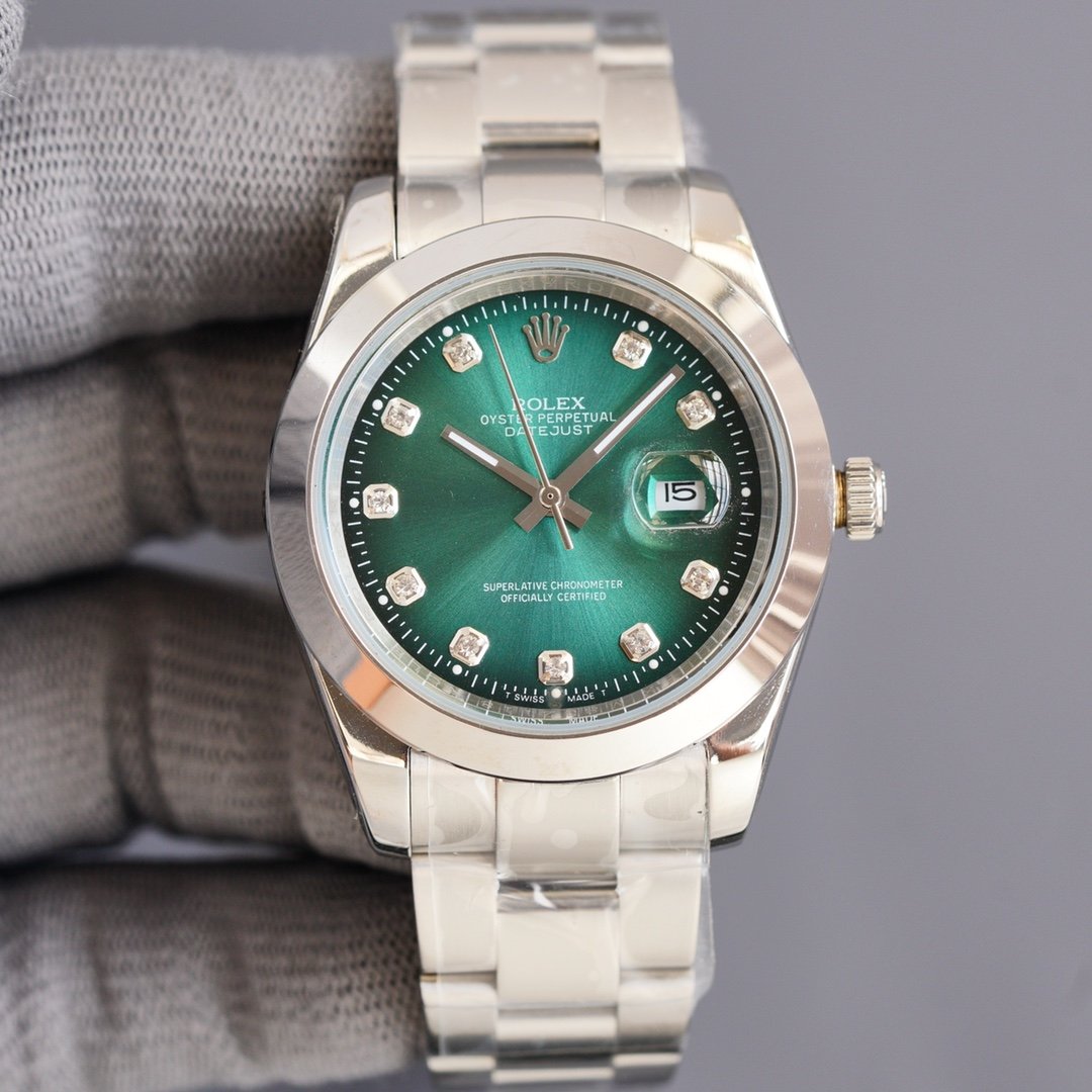 CLASSIC 41MM STAINLESS STEEL SMOOTH BEZEL DIAMOND NUMERAL WATCH